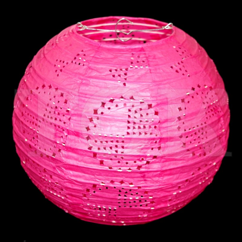 Паперовий ліхтарик із малюнком рожевий 25 см. 0924-27